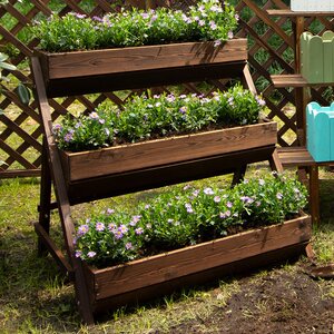 三层木花架防腐木花盆阳台花箱多肉花槽长方形种菜盆绿植花卉q地.