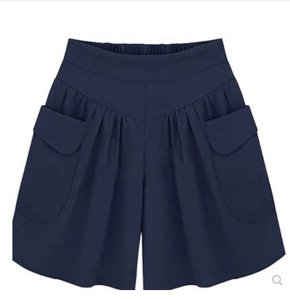 2019夏季新款寬松闊腿牛仔短褲女加大碼薄款花邊褲腳橡皮筋松緊腰在類目 女裝/女士精品, 大碼女裝中 - 來自Buy2taobao.com提供專業的淘寶代購服務