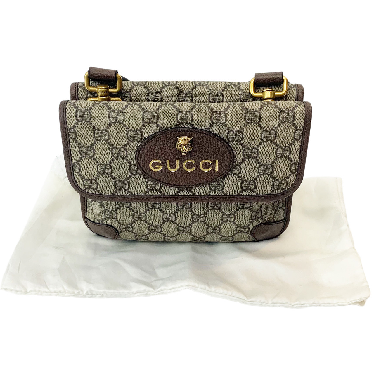 安安二手奢侈品包包小号双面虎头古奇包单肩斜挎包公价12000