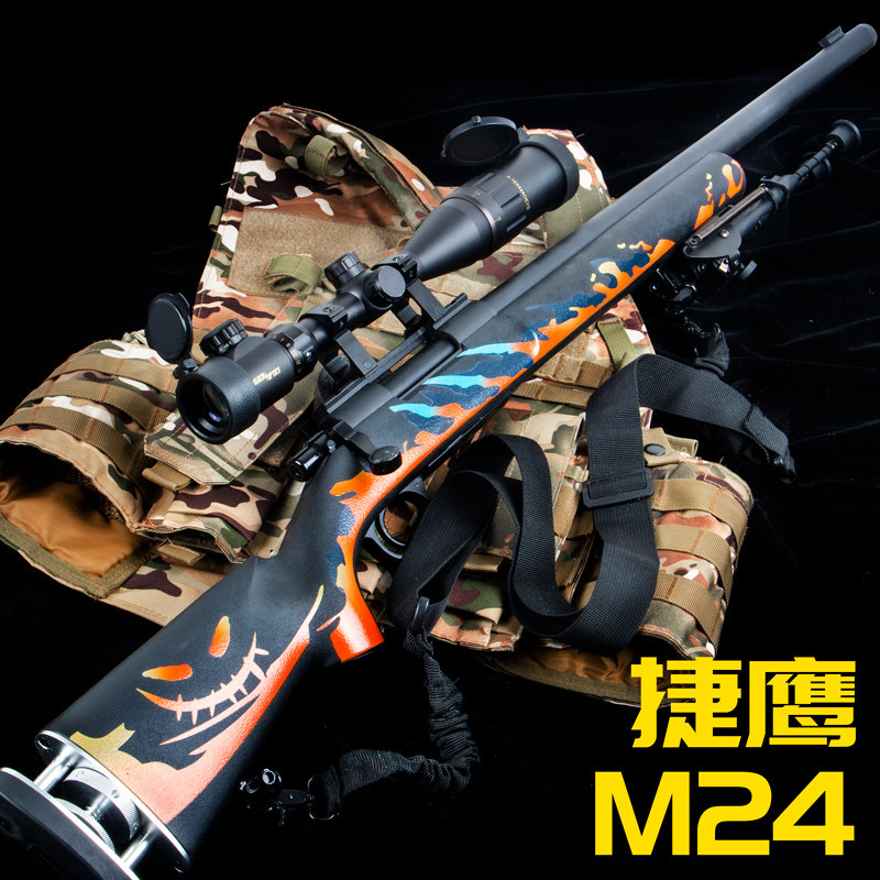 捷鹰awm狙击抛壳枪仿真手动拉栓尼龙msr软弹枪成人吃鸡玩具枪模型