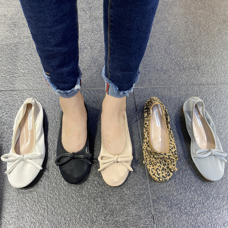 韩版松紧口平底小瓢鞋ins仙女风单鞋一脚蹬平底鞋豹纹奶奶鞋女春
