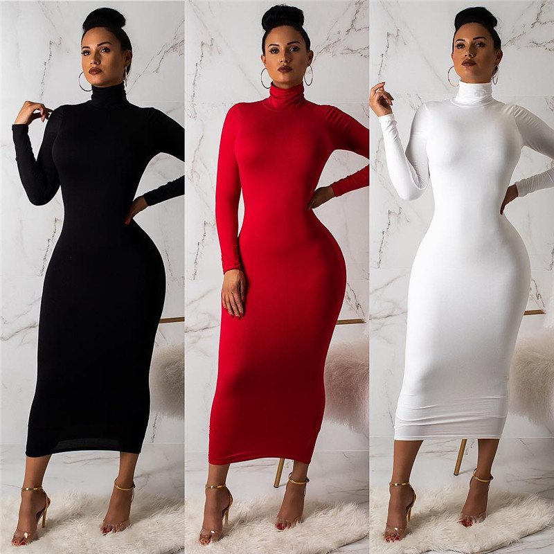 Women Winter Dress Sexy Club Party Dresses Long Sleeve