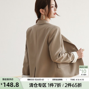 奈格薇儿小个子西装外套女短款2024年春秋显瘦休闲西服设计感上衣