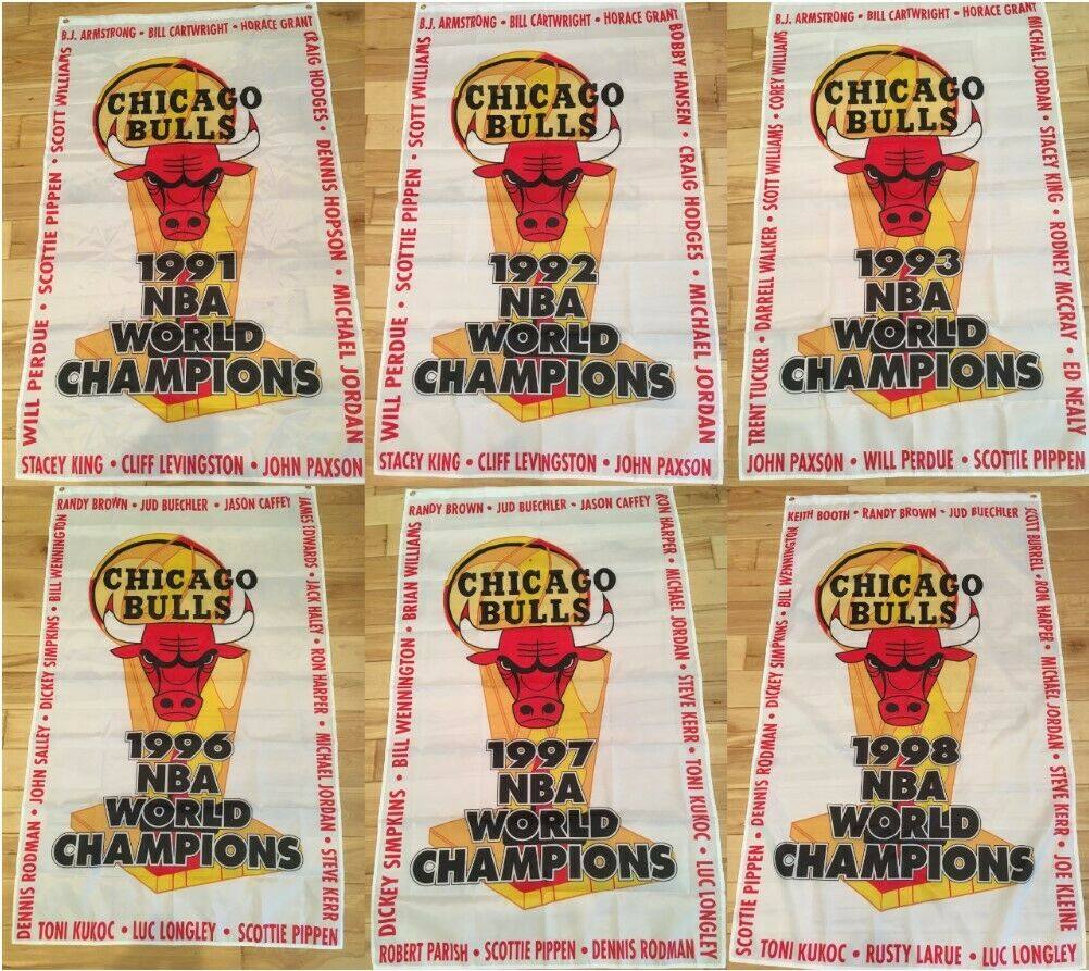 chicago bulls nba champions 6 flag公牛球迷旗帜俱乐部装饰旗帜