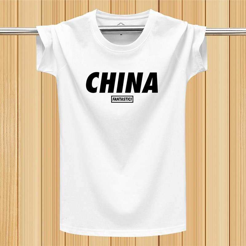 中国风短袖t恤男夏季上衣纯棉国潮