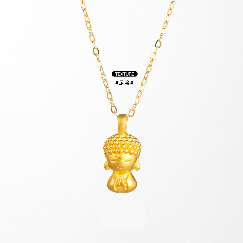 小金金佛足金小佛吊坠025029g送银链含证书l92xlt041项链