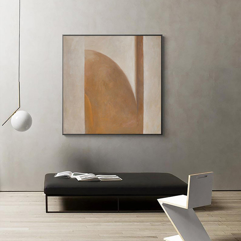 极简主义手绘抽象玄关挂画客厅装饰画当代艺术简约美感油画作品