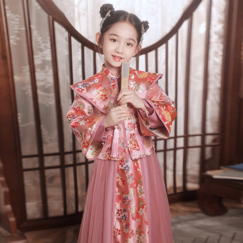 女童古装汉服冬款儿童中国风唐装女孩旗袍宝宝过年衣服拜年服冬装