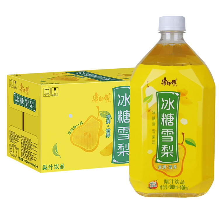 康师傅冰糖雪梨1l*12瓶整箱 大瓶装梨汁饮料夏季果味1升冰糖雪梨