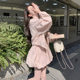 粉色韩版时尚套装裙女2025年春夏新款防晒外套半身花苞短裙两件套