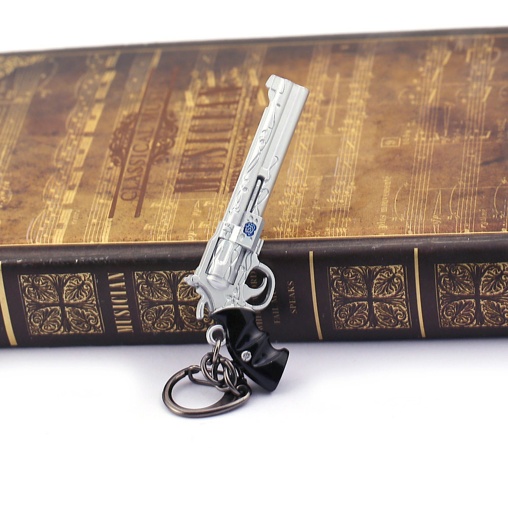 鬼泣5黑檀木与白象牙但丁尼禄武器悲鸣双枪湛蓝玫瑰手枪钥匙扣