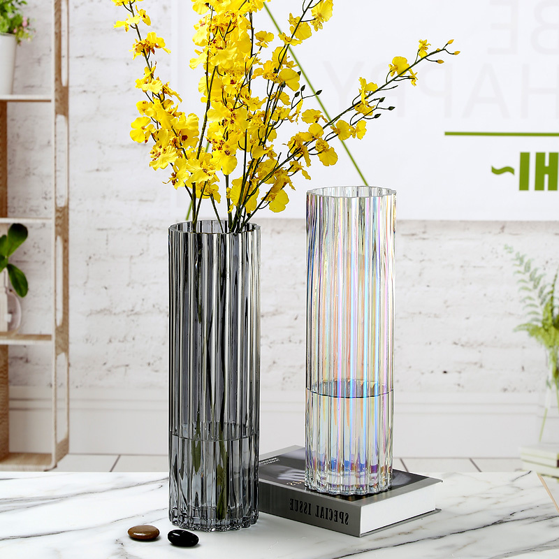 百合玻璃花瓶专用水养招财富贵竹转运