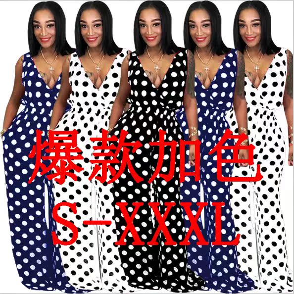 sexy v neck women jumpsuit 波点连体裤 комбинезон在类目 女装/女士精品, 裤子, 休闲裤中 - 来自Buy2taobao.com提供专业的淘宝代购服务