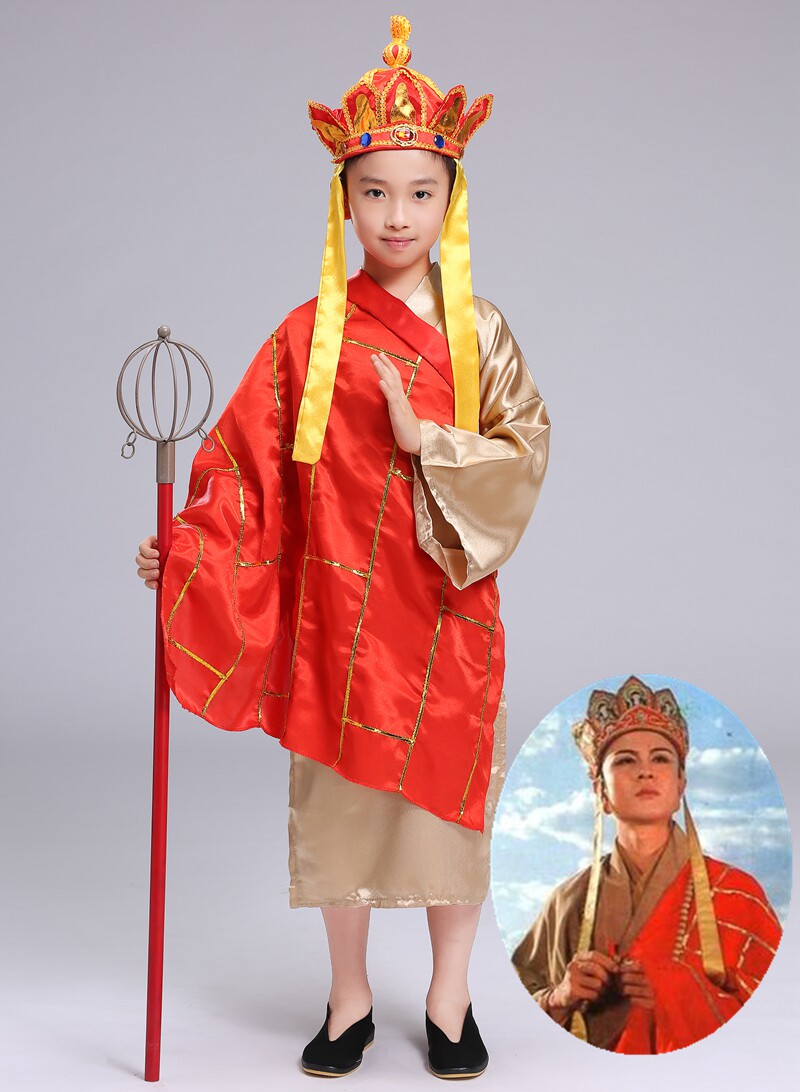 西游记演出服道具全套儿童唐僧服装唐僧表演衣服唐僧角色扮演服装