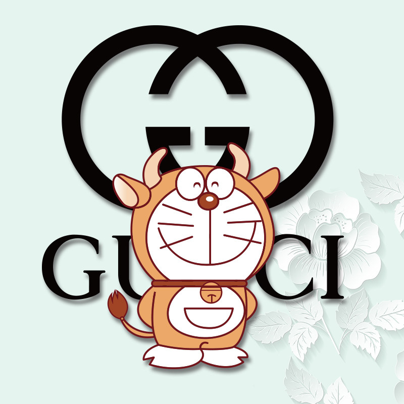 2021新款烫画牛年哆啦a梦机器猫联名潮牌gu热转印烫画贴柯式烫画