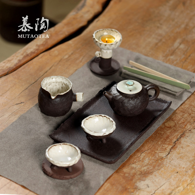 慕陶 日式手作简约茶壶茶具套装 家用复古泡茶功夫茶器茶杯干泡盘
