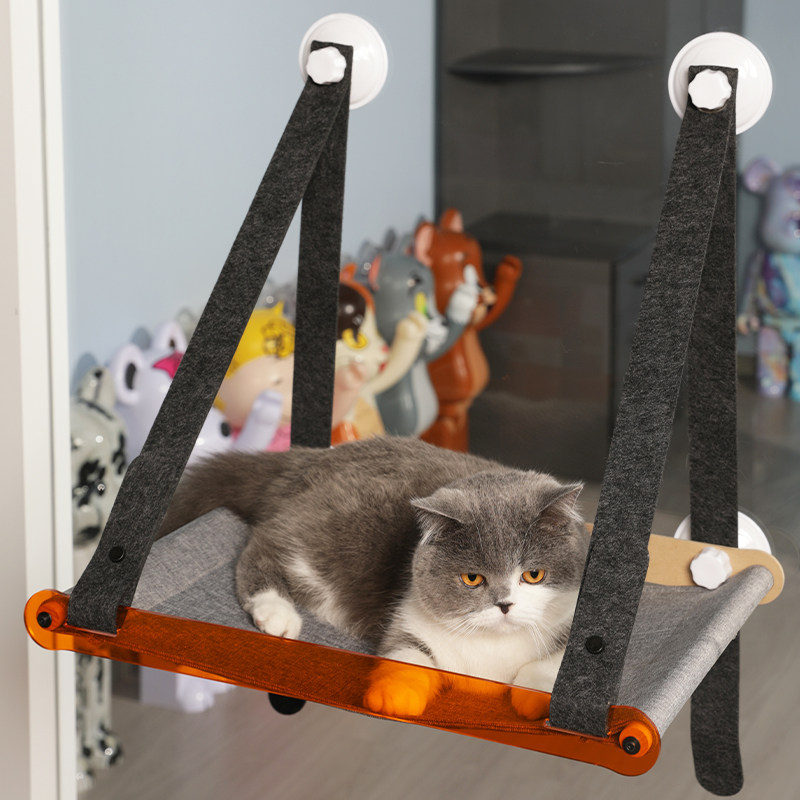 猫吊床窗户玻璃猫咪挂窝窗台悬挂式秋千阳台晒太阳吸盘猫窝剪指甲