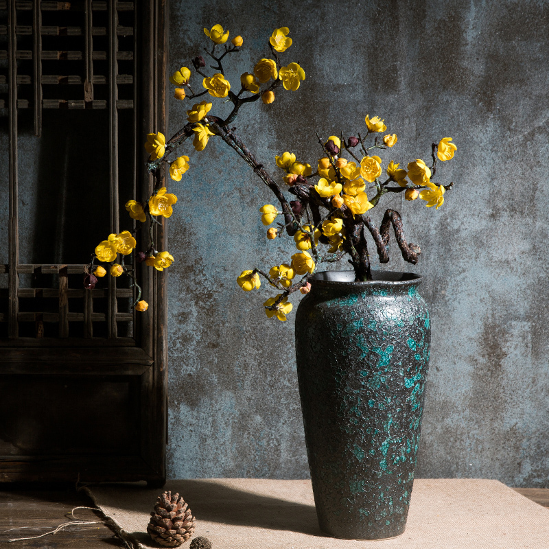 新中式禅意陶瓷干花花瓶摆件客厅插花