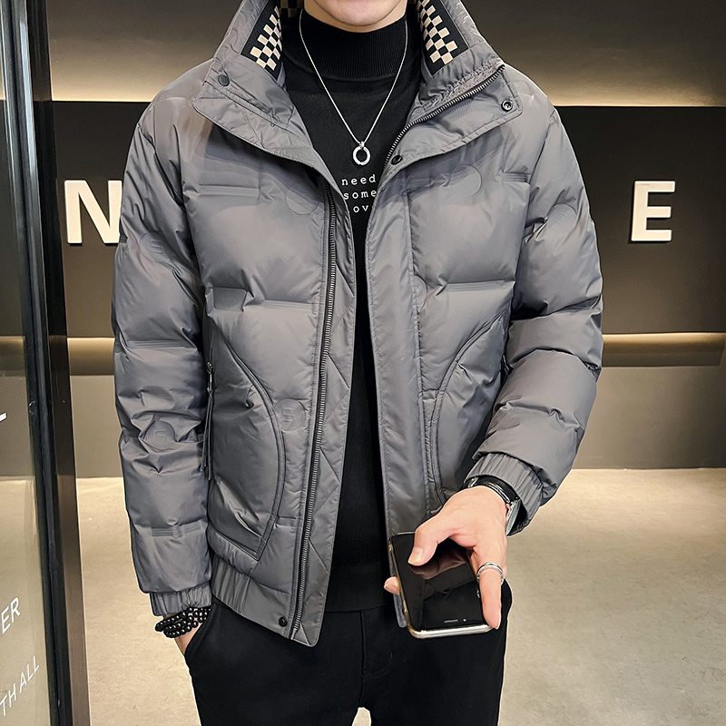 羽绒服男士短款冬季2022年新款轻薄加厚外套立领潮牌帅气冬装衣服