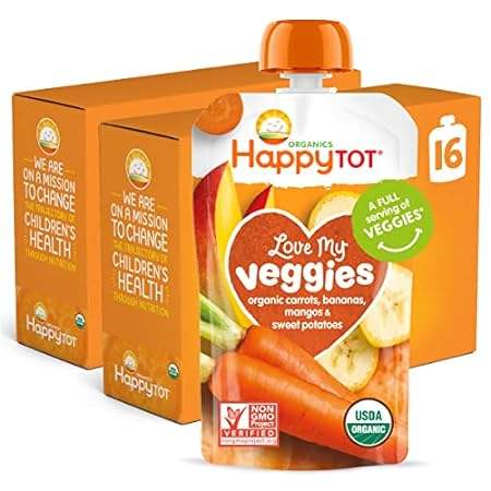 Happy Tot Organics Food Love My Veggies Stage 4， Carrot，