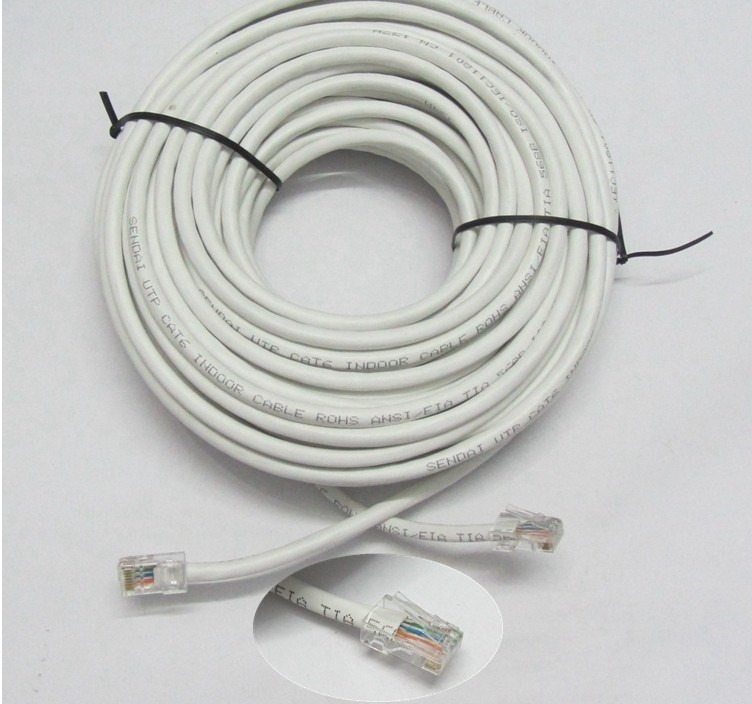 日韩30m灰色转接器五类网络接口转接网线延长线网络线