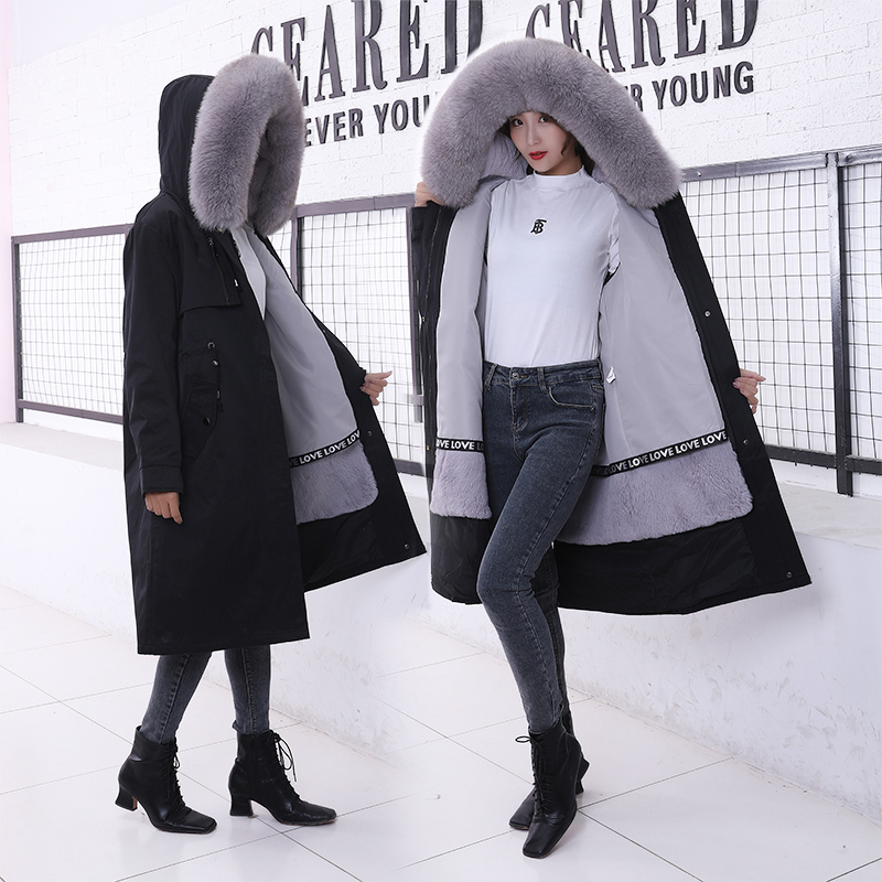 Overcoming women 2020 new pattern Fox Hair collar Rabbit hair Real gross Internal bile Mid length version leather and fur overcoat Genuinein the Women's clothing/Boutique , Fur category - from Buy2taobao.com to provide professional Taobao agent buy service