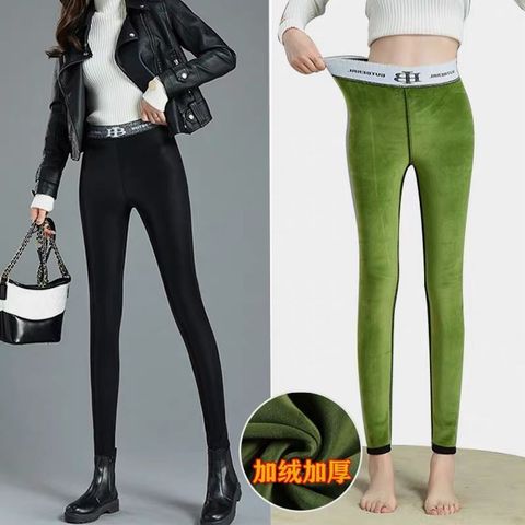 牛油果润肤皮裤女2019新款加绒加厚高腰显瘦外穿打底裤紧身小脚裤