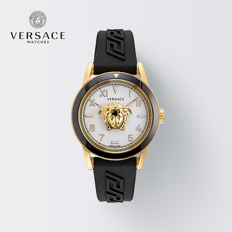 【22年新品男表】versace/范思哲奢华瑞士名牌硅胶表带商务腕表
