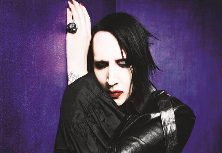 玛丽莲曼森 marilyn manson 视觉系工业金属摇滚海报相框装饰画