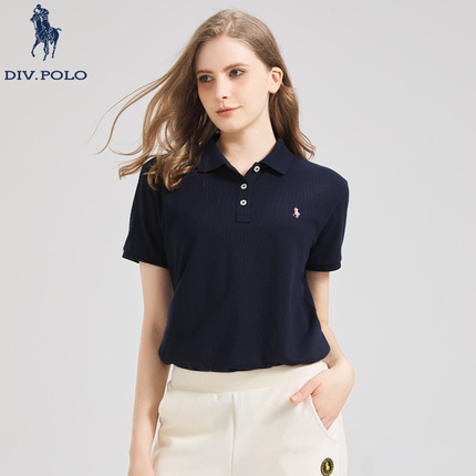 【纯棉】DIVPOLO保罗女士短袖Polo衫2024夏新品休闲T恤LD0112482