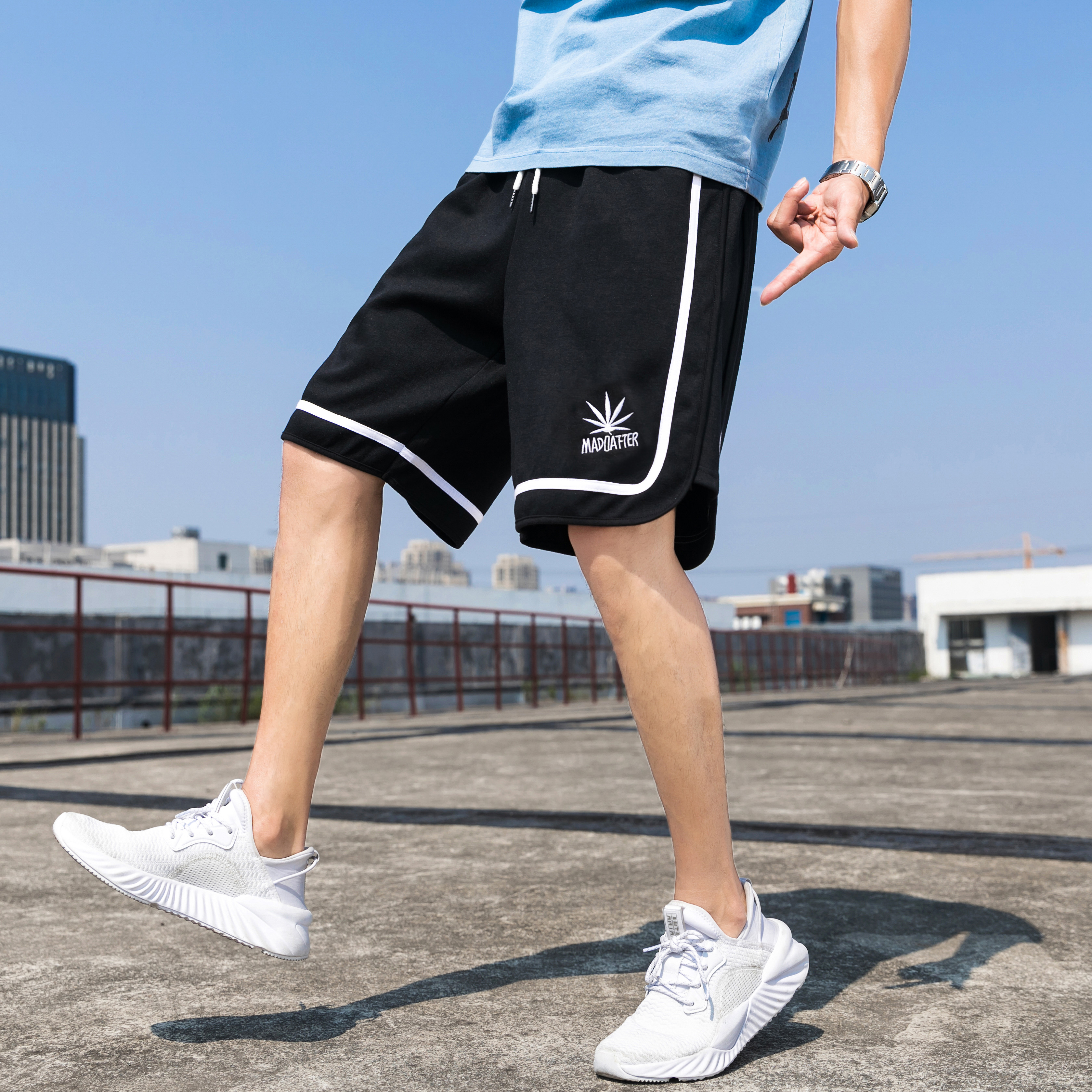 欧美嘻哈潮牌五分裤短裤男潮宽松运动裤ins篮球裤p45(控价68),男装