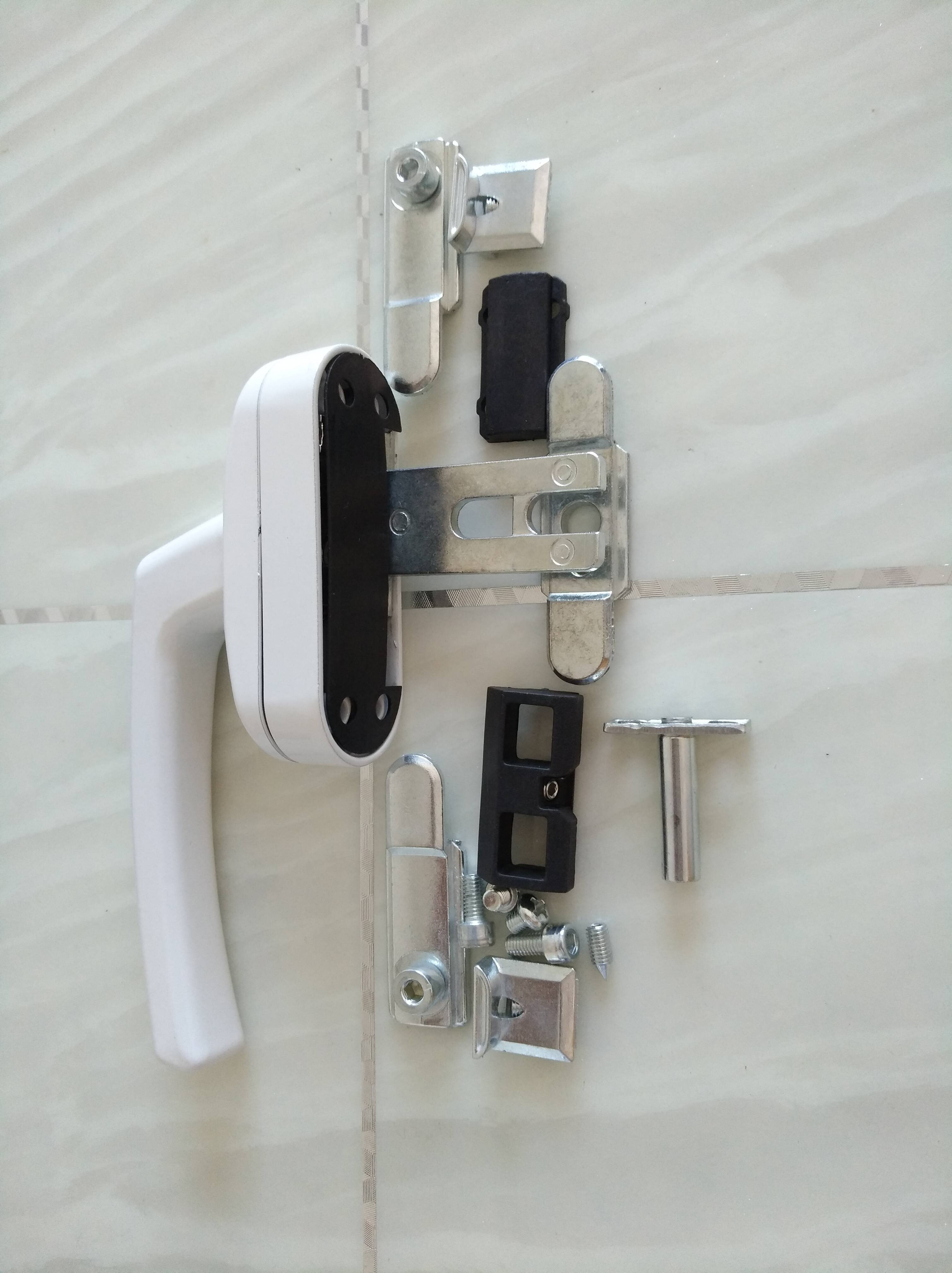 新拓门窗五金铝合金玻璃窗户拉y手锁断桥平开窗把手锁锁翻盖执手