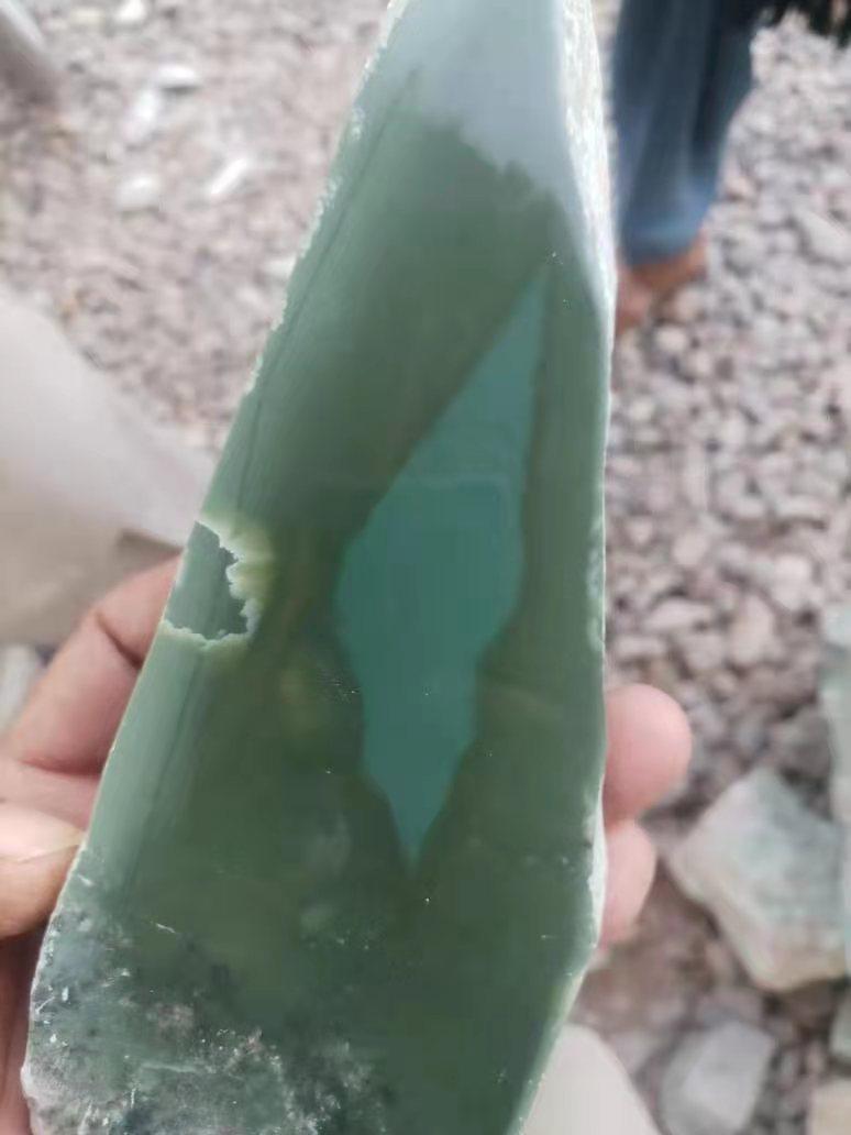 新进巴基斯坦碧玉原石巴玉鸭蛋青猫眼石水头足少裂少黑点巴碧