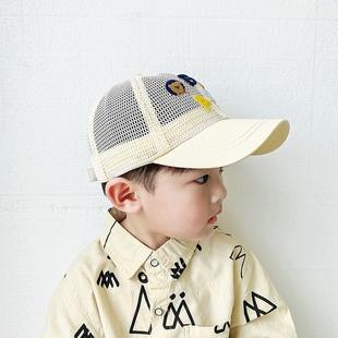 儿童帽子男孩夏天网眼棒球帽卡通鸭舌帽2-3-4岁薄款遮阳太阳帽潮