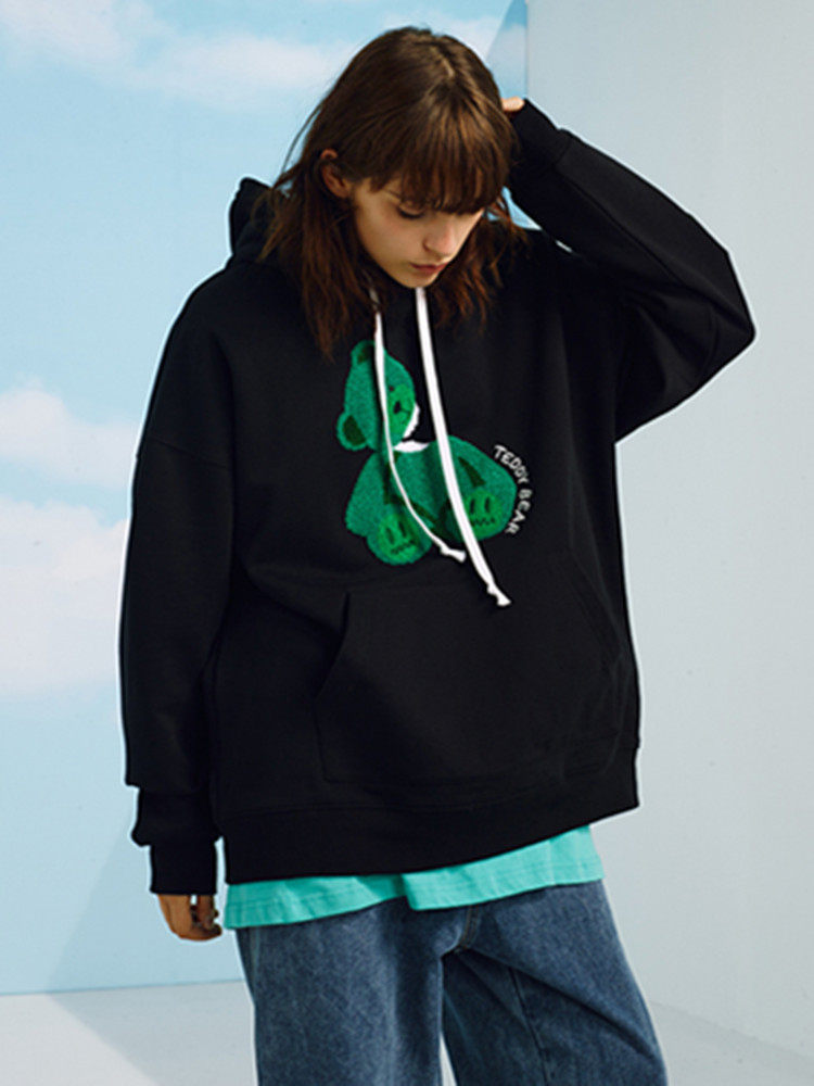 beaster 小恶魔鬼脸连帽小熊卫衣男秋冬情侣装国潮宽松慵懒风帽衫