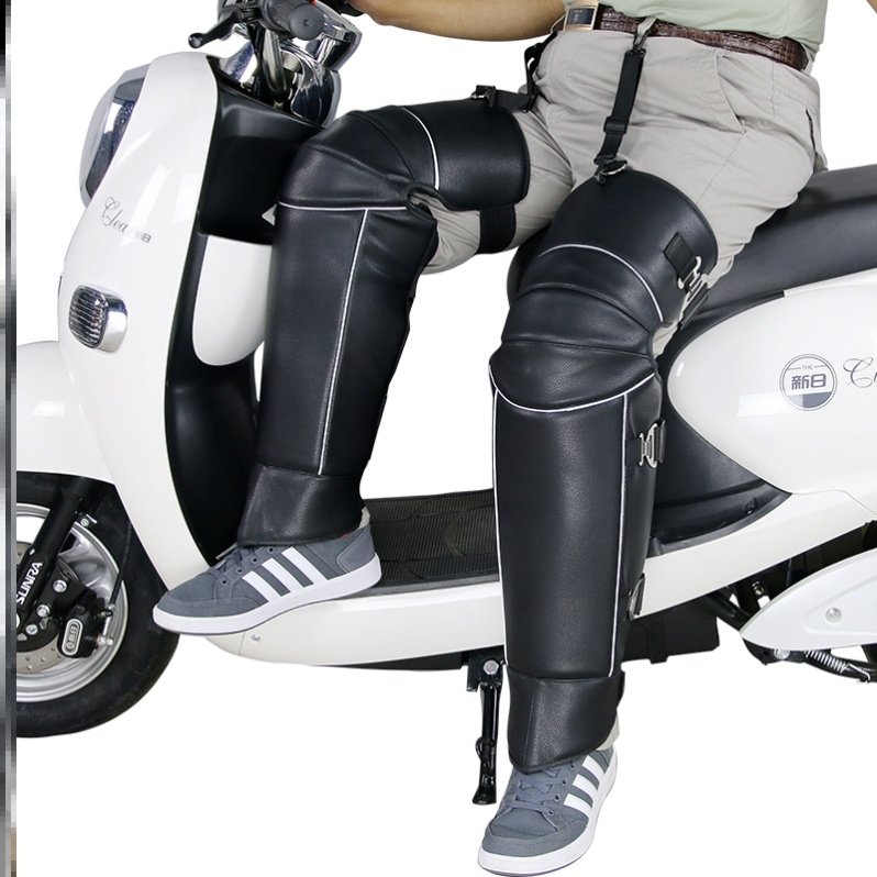 男女士护小腿保护套拉链过膝电动车护膝冬季保暖护腿加绒松口休闲