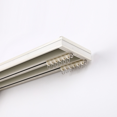 定制窗帘轨道盒子加幔轨顶侧墙装客厅飘窗静音帘头三合一窗帘盒11