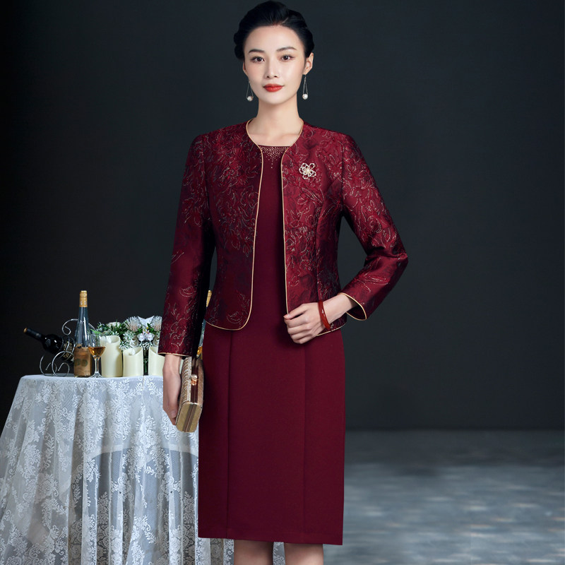 喜婆婆婚宴礼服秋装两件套