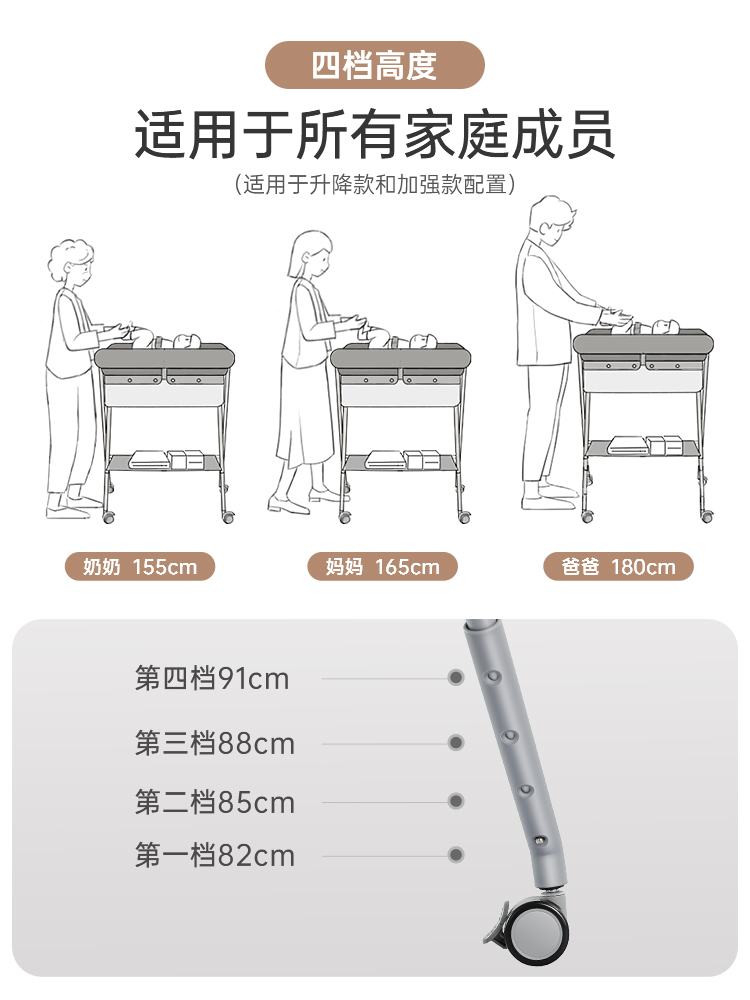 babyboat贝舟尿布台婴儿护理台新生儿宝宝换尿布按摩抚触台可折叠