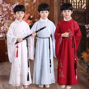 男童汉服春夏中国风儿童唐装书童古装超仙中式男孩小学生演出服装