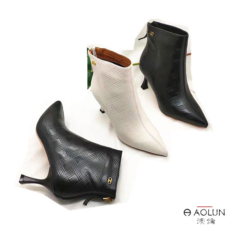 澳伦皮鞋2021年冬季新款真皮女鞋牛皮高帮罗马短靴子马丁靴单里
