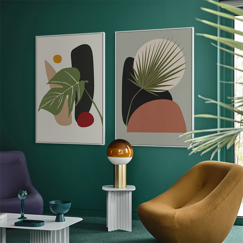 meiisn北欧风客厅装饰画ins植物沙发背景墙画挂轻奢抽象餐厅壁画