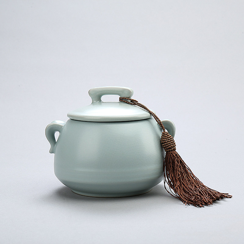 汝瓷开片茶叶罐