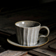 日式复古粗陶咖啡杯带碟下午茶杯马克杯简约家用手工速溶咖啡杯碟