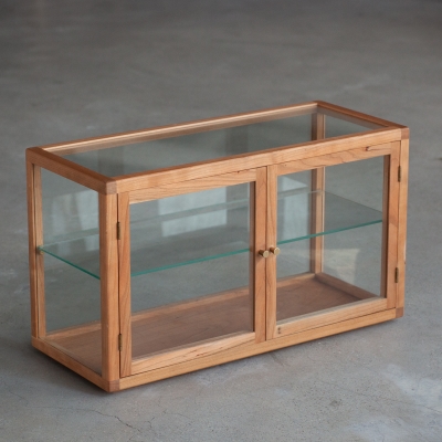 胡桃木透明玻璃展示柜小型家用玻璃柜子商用手办陈列柜摆件