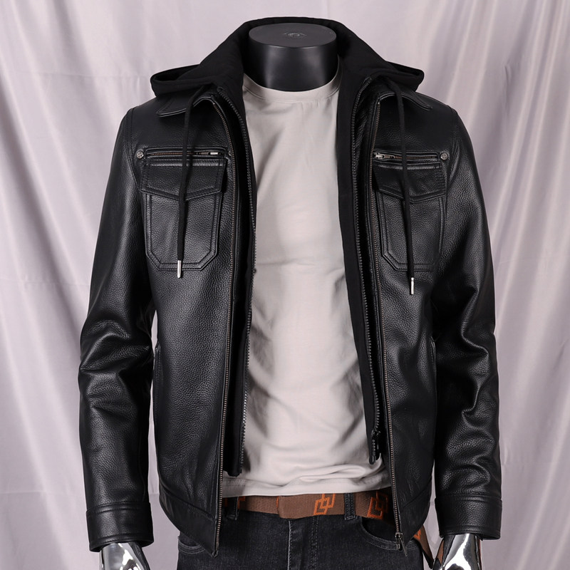 特价机车皮衣男真皮修身型