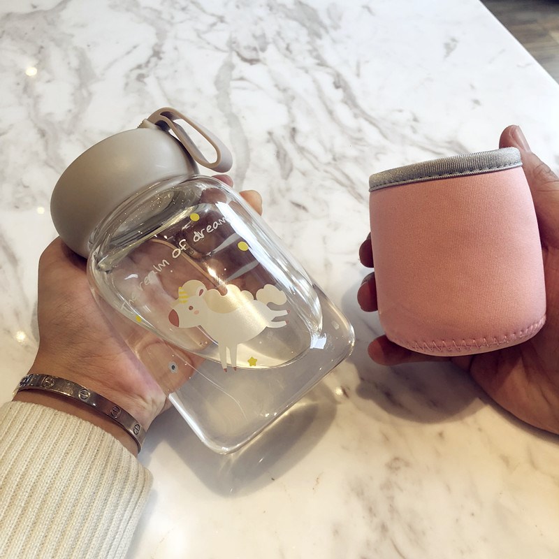 独角兽水瓶学生玻璃磨砂创意萌少女心清新可爱软妹日系保温水杯子|msdalam kategori pinggan mangkuk, Cup/cawan/cerek, Glass - dari Buy2taobao.com untuk memberikan perkhidmatan ejen Taobao profesional membeli