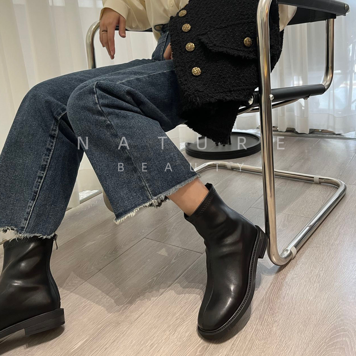 短靴禅意复古秋冬保暖鞋文艺纽扣休闲女鞋靴子已售100￥135折后价