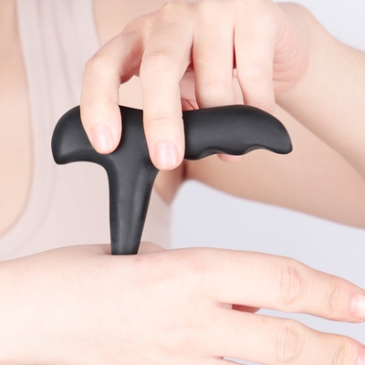 正品泗滨砭石按摩脚底按摩器足疗穴位点穴棒手指足底按摩棒手按家