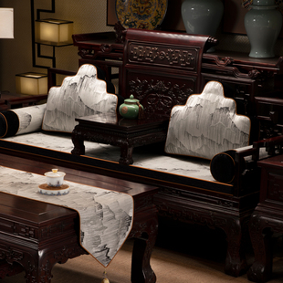 新中式高档罗汉床垫子红木沙发坐垫实木家具飘窗垫海绵乳胶垫定制
